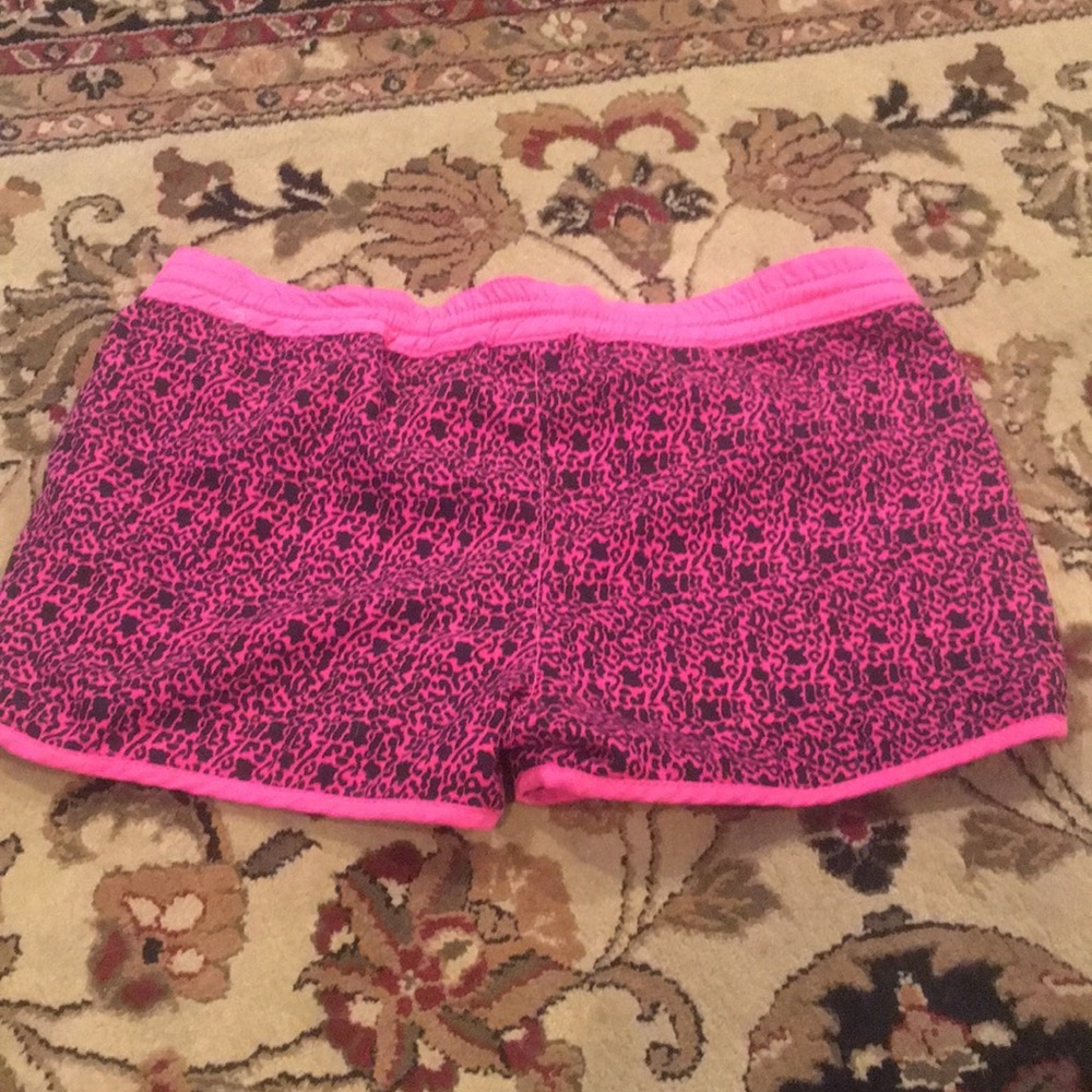 Girls pink and black leopard print shorts